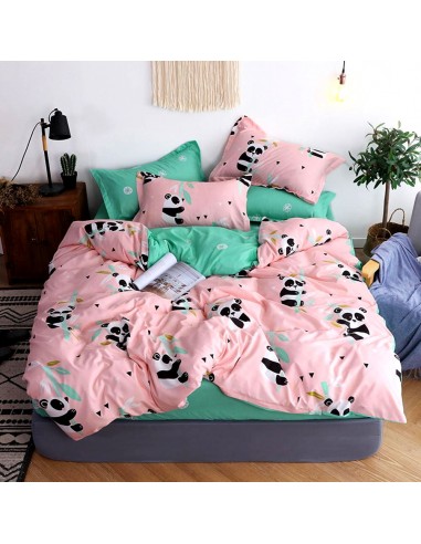 Housse de Couette Panda  Rose & Turquoise Le MVP de beaucoup