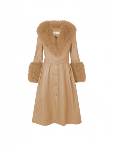 Foxy Shearling Coat — Beige Les magasins à Paris