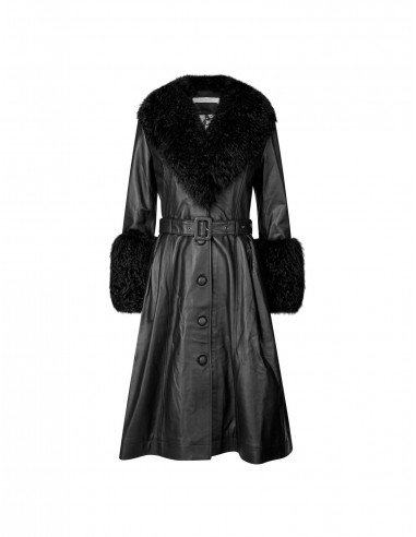 Foxy Shearling Coat — Black Profitez des Offres !