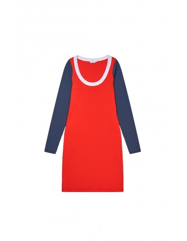 Elo Dress — Bleu / Blanc / Rouge en linge