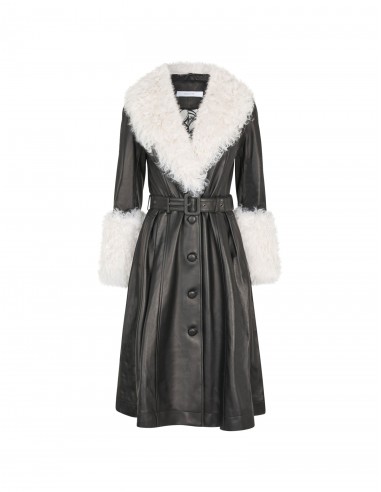 Foxy Shearling Coat — Black / Cloud livraison et retour toujours gratuits