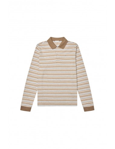 Serena Polo Shirt — Brown Shadow Stripe en ligne