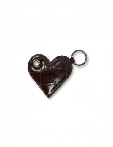 Heart Keychain — Brown Croco Vous souhaitez 