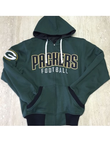 Men's Green Bay Packers Official NFL Reversible Hoodie Amélioration de cerveau avec