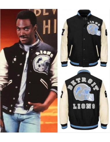 AUTHENTIC Detroit Lions Beverly Hills Cop Wool/Leather Varsity Jacket meilleur choix