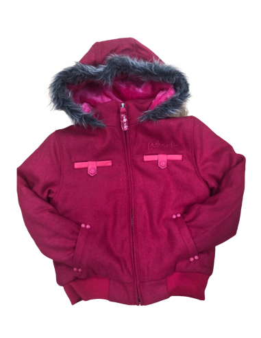 Kids Pelle Pelle Wool Hooded Bomber Jacket - pink les ctes