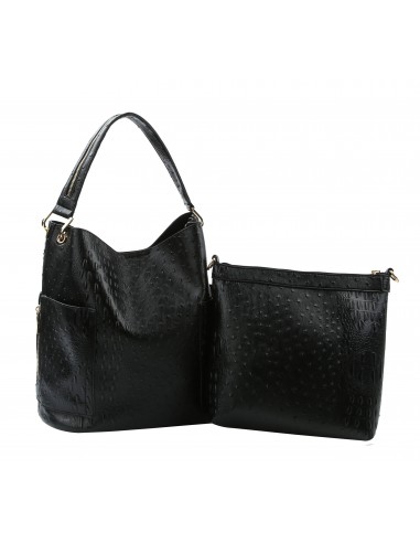 Ostrich Embossed Side Pocket 2 in 1 Hobo Comparez et commandez 