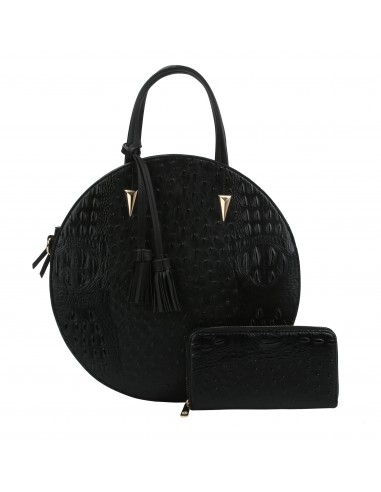 Ostrich Embossed Round Satchel Fin de série