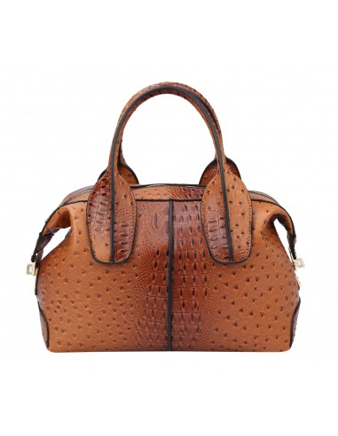 Ostrich Embossed 2 Way Satchel pas cher 