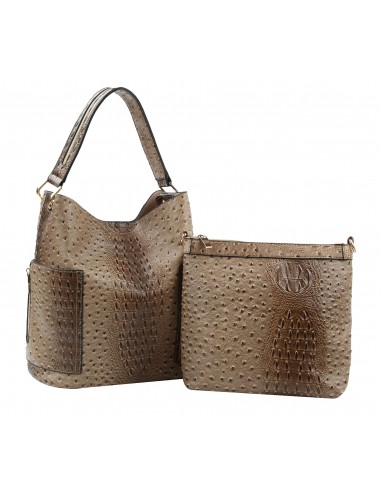 Ostrich Embossed Side Pocket 2 in 1 Hobo Economisez 