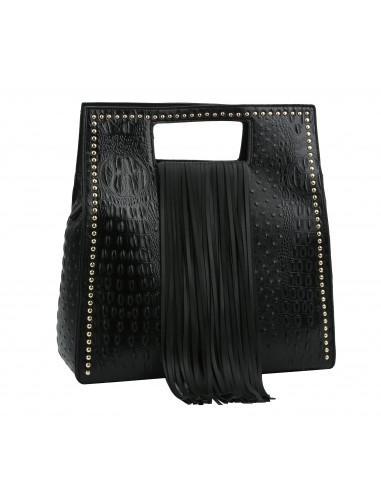 Ostrich Embossed Fringe Square Satchel Bag votre restaurant rapide dans 