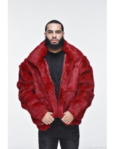 Men’s Rabbit Hooded Bomber Jacket - Red est présent 