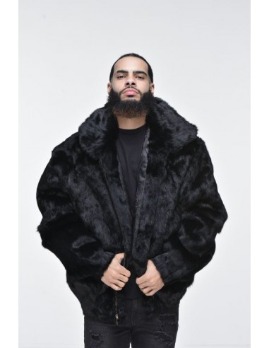 Men’s Rabbit Hooded Bomber Jacket - Black Economisez 