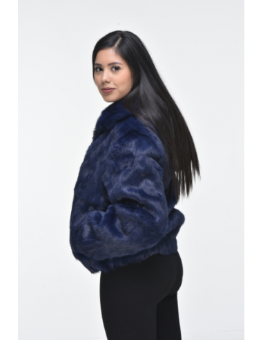 Ladies Rabbit Hooded Bomber Jacket - Navy à prix réduit toute l'année