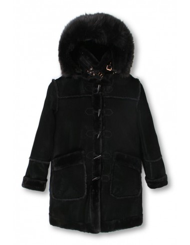 Men’s ¾ Toggle Faux Shearling with Detachable Hood - Black on Black acheter en ligne