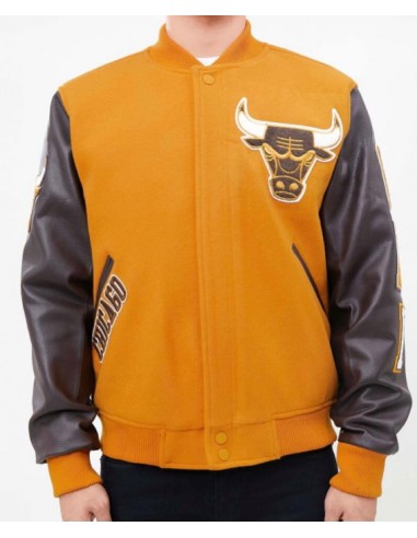 Pro Standard Chicago Bulls Varsity Jacket - Tan Vous souhaitez 