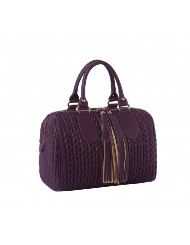 Boston Satchel Embossed Purple Bag Economisez 