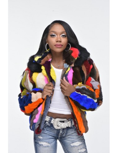 Ladies Rabbit Hooded Bomber Jacket - Multi Color est présent 