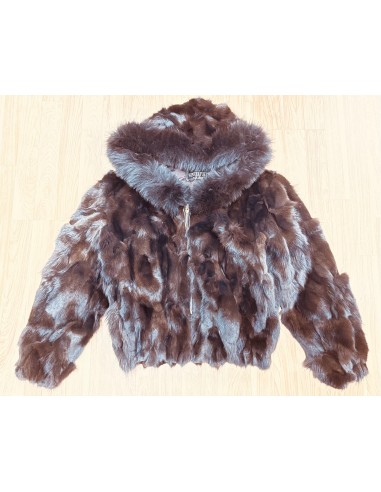 Ladies Brown Fox Fur Bomber Jacket with Hood – Black sélection de produits