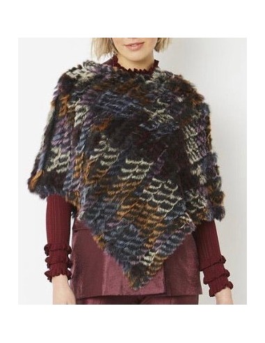 Ladies Knitted Rabbit Fur Poncho le concept de la Pate a emporter 