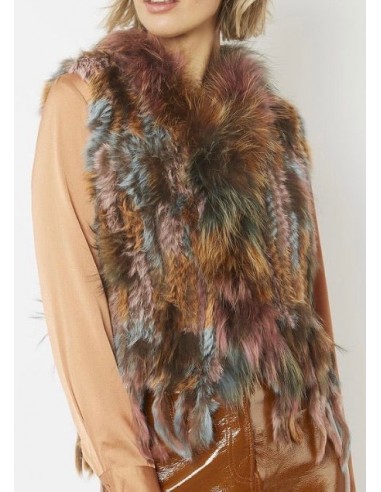 Ladies Knitted Rabbit Fur Vest shop