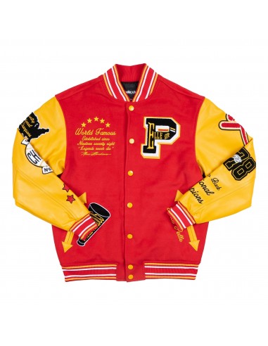 Pelle Pelle World Famous Wool and Leather Varsity Jacket - Red paiement sécurisé