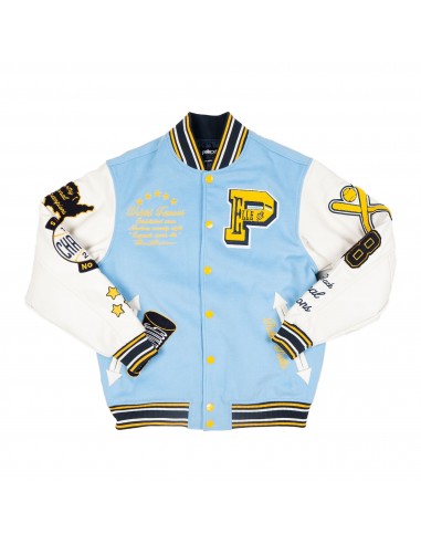 Pelle Pelle World Famous Wool and Leather Varsity Jacket - Blue des créatures d'habitude