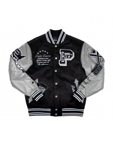 Pelle Pelle World Famous Wool and Leather Varsity Jacket - Black ouvre sa boutique