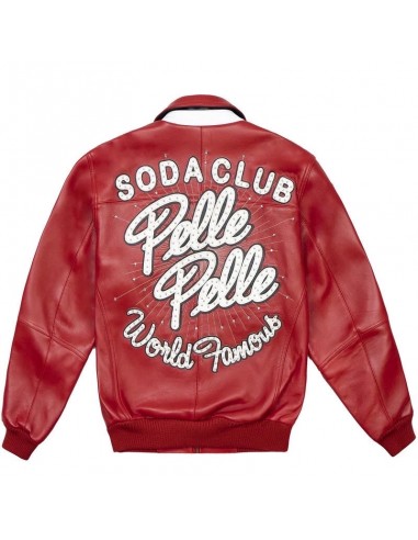 Pelle Pelle World Famous Soda Club Leather Varsity Jacket - Red acheter en ligne