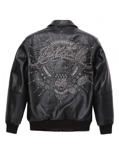 Pelle Pelle 45th Anniversary Studded Leather Varsity Jacket - Black commande en ligne