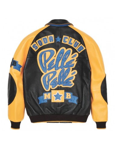 Pelle Pelle MB Soda Club Leather Varsity Jacket - Black Profitez des Offres !