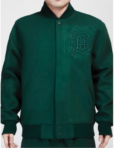 Pro Standard Detroit Tigers All Wool Varsity Jacket - Green on Green de technologie