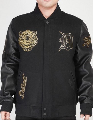 Pro Standard Detroit Tigers Varsity Jacket - Black on Gold les ctes