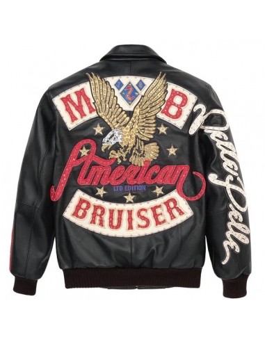 Pelle Pelle Bruiser Leather Varsity Jacket - Black sur le site 