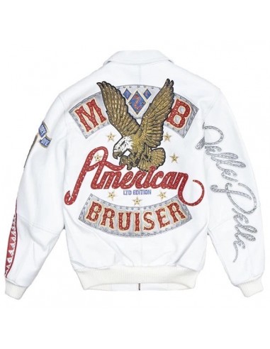 Pelle Pelle Bruiser Leather Varsity Jacket - White est présent 