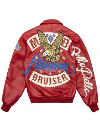 Pelle Pelle Bruiser Leather Varsity Jacket - Red plus qu'un jeu 