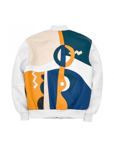 Pelle Pelle Picasso Leather Varsity Jacket - White de la marque