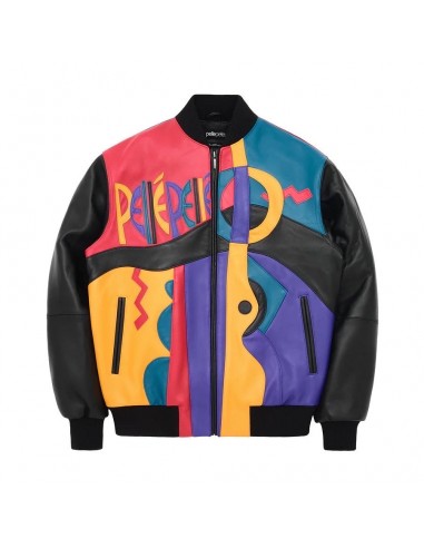 Pelle Pelle Picasso Leather Varsity Jacket - Black pas chere