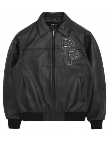 Pelle Pelle Stones Leather Varsity Jacket - Black À commander